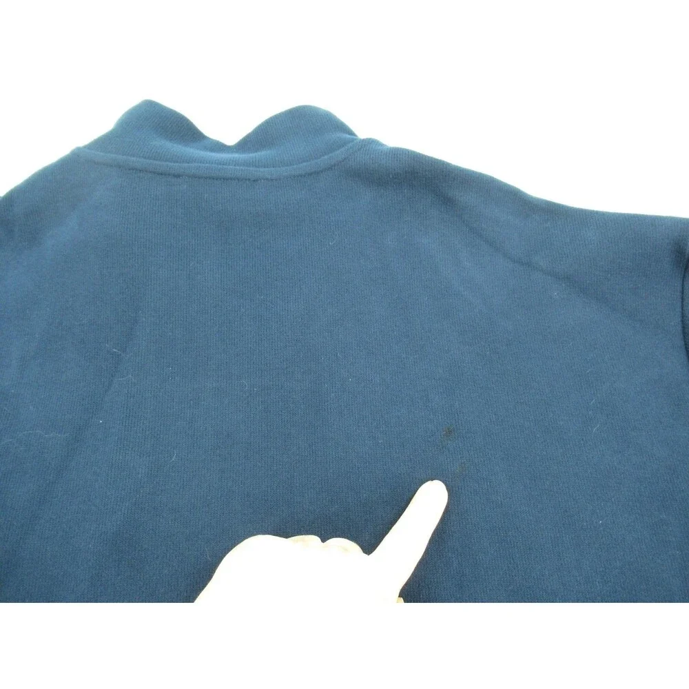 Banana Republic Men's XL 1/4 Zip Sweater w/Pocket Organic Cotton Navy Blue